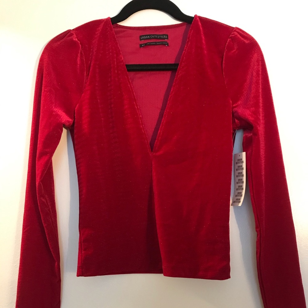 Deep Red Velvet Crop Top